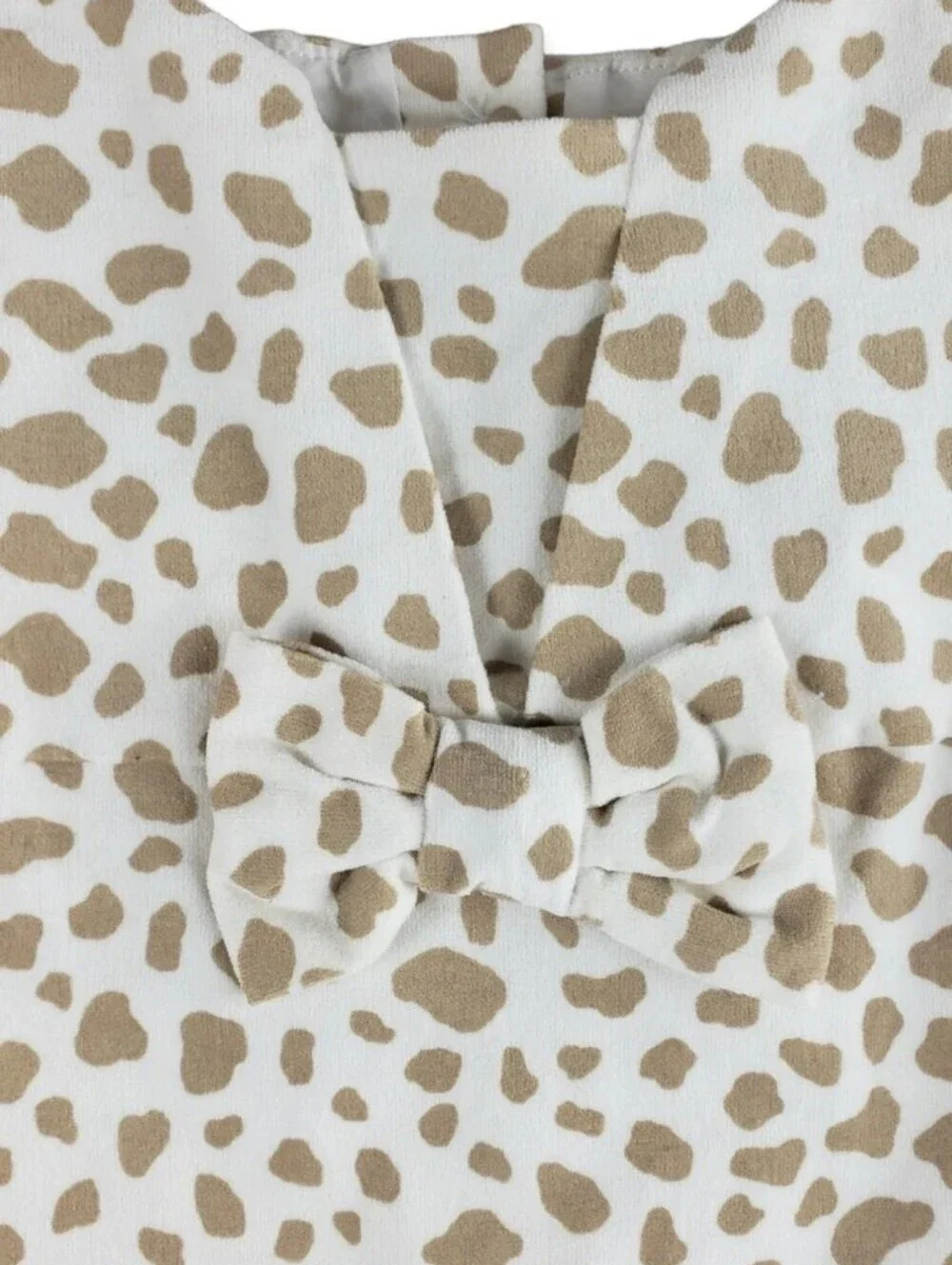 Gymboree Girls Toddler Lined Dress with Bow Ivory Leopard Print 4T